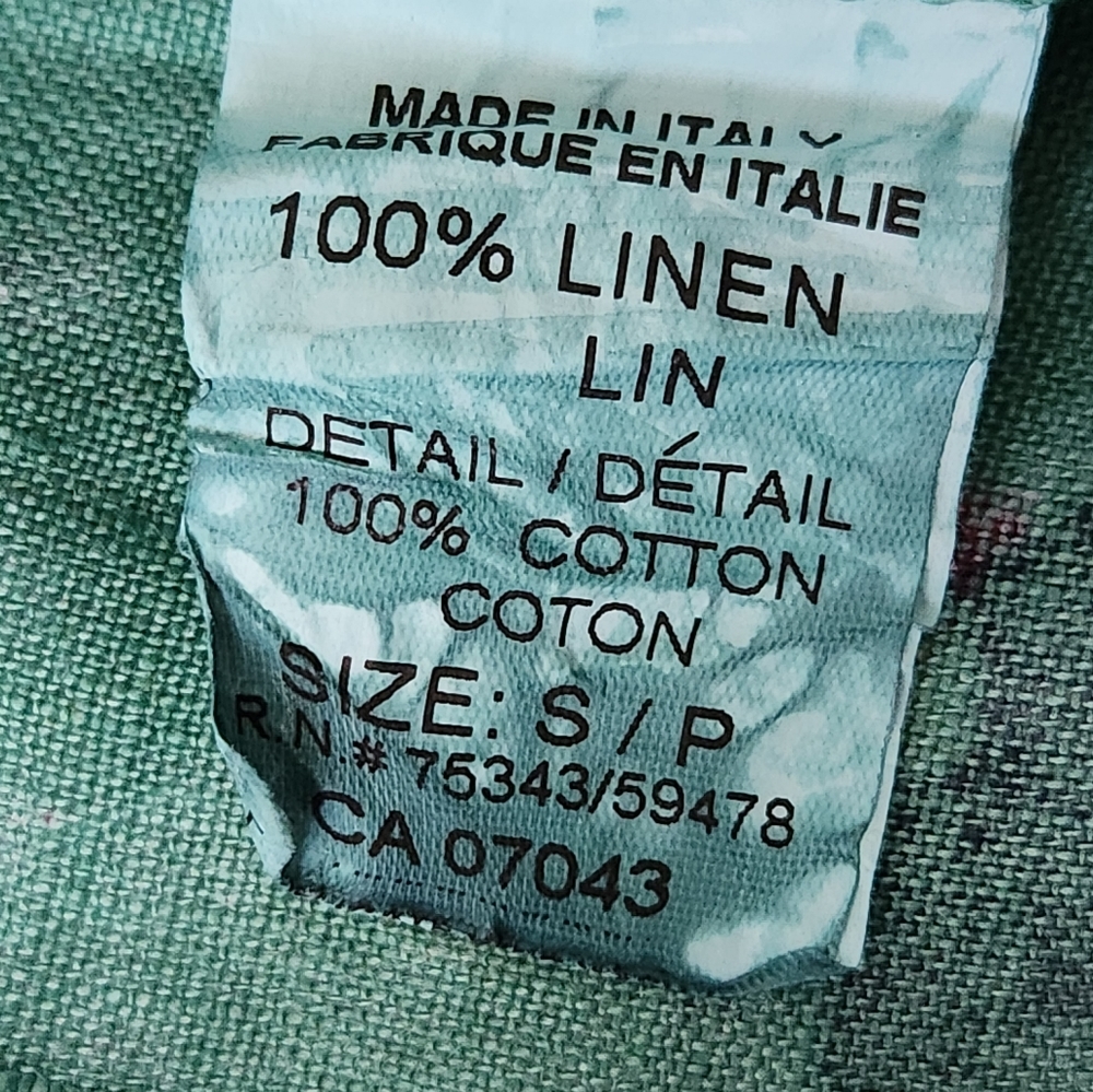 BELLAMBRA MADE IN ITALY 100% Linen Neck Tie Floral Watercolor Printed Dress - Picture 11 of 13